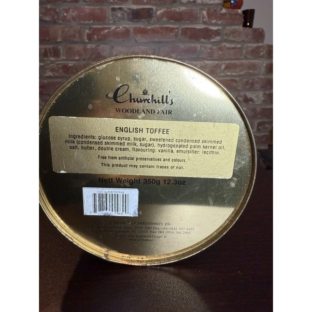 Churchill's Woodland Fair Animal Embossed‎ Tin Empty Canister Collectible